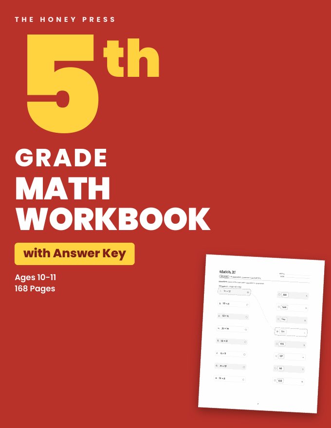 Front cover of the 5th Grade Math Workbook with Answer Key