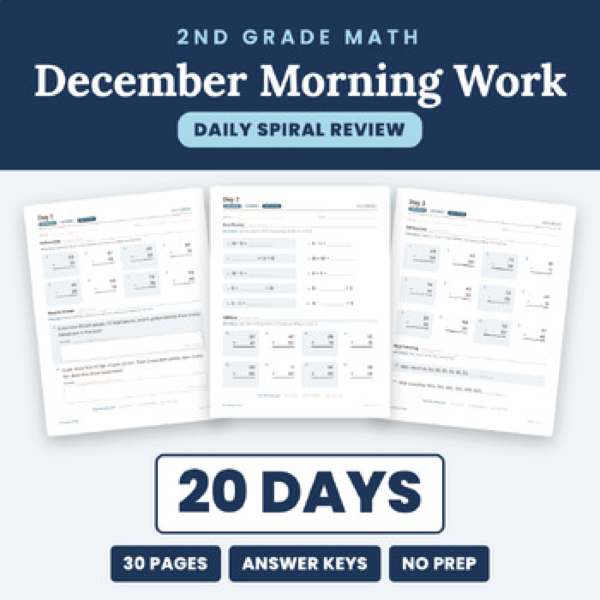 Cover of December Math Morning Work