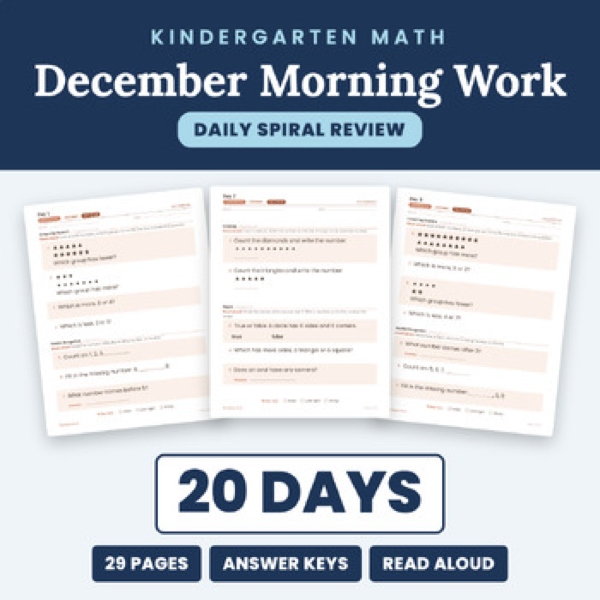 Cover of December Math Morning Work