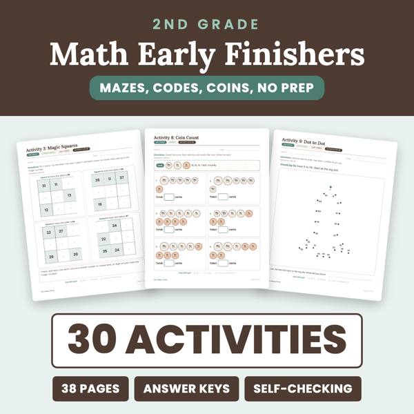 Cover of 2nd Grade Math Early Finishers