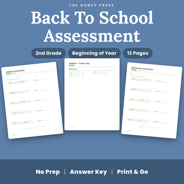 Cover of Going Into 2nd Grade Math Assessment