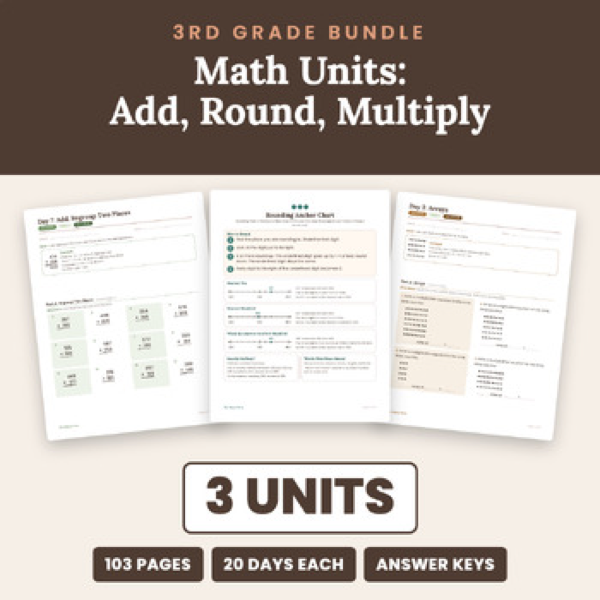 Cover of 3rd Grade Math Units Bundle