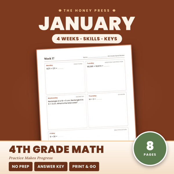Cover of Mid Year Math Spiral Review