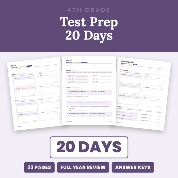 Cover of 4th Grade Math Test Prep