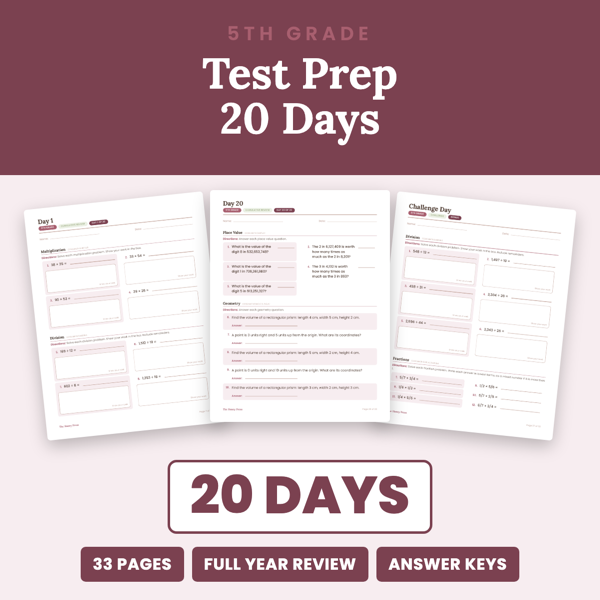 Cover of 5th Grade Math Test Prep
