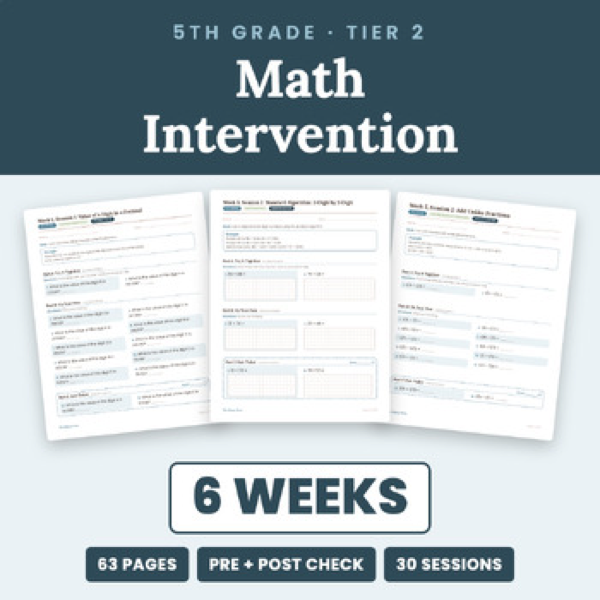 Cover of 5th Grade Math Intervention