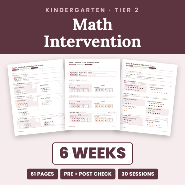 Cover of Kindergarten Math Intervention