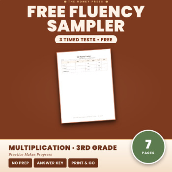 Cover of FREE Multiplication Timed Tests Sampler