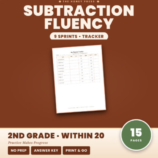 Cover of Subtraction Timed Tests Within 20